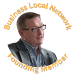 Paul Gibson - with the words Business Local Network, Founding Member in a text circle