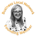 Laura Sherlock - with the words Business Local Network, Founding Member in a text circle